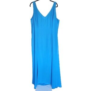 VTG Ursula of Switzerland Maxi Dress Womens 20W Plus Ocean Blue Cocktail Ball